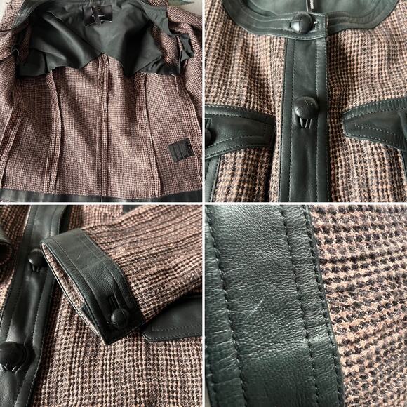 Isabel Marant Tweed Kacie Leather Trim Jacket Blazer Size 6 US - Picture 4 of 11